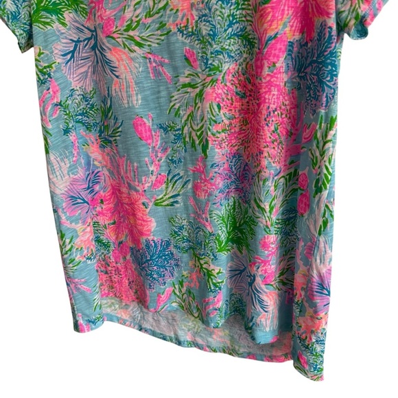 Lilly Pulitzer Etta Scoop Neck Top in Celestial Blue Cay To My Heart, Size M - Picture 6 of 9